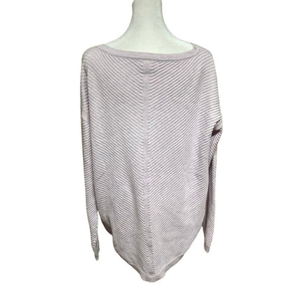 Retrology Lavender Ribbed Sweater - Sz L, Cozy Knit, Casual Wear