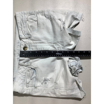 American Eagle Denim Shorts Women’s Size 12 — Super Stretch, Raw Hem, Casual