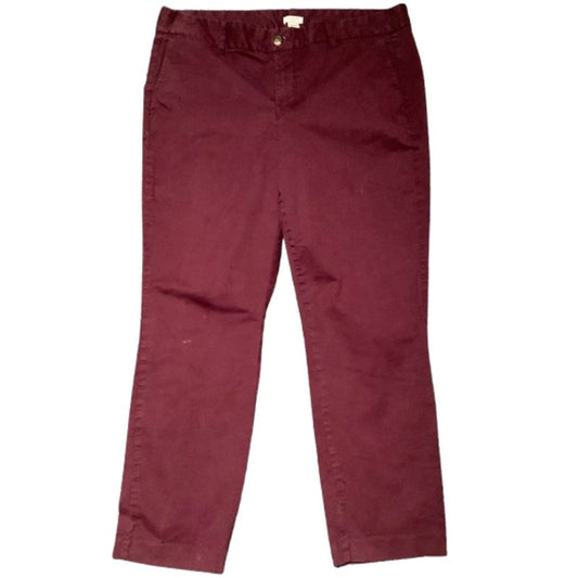 J.Crew Maroon Pants Size 14 Classic Minimalist Versatile Fall Wardrobe Essential