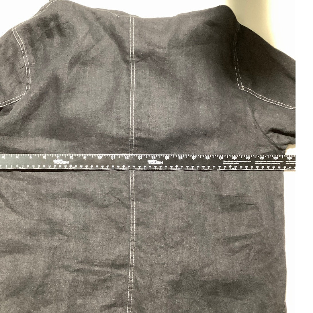 Chico’s Black Linen Zip Hoodie Women’s 8 — Casual, Minimalist, Layering