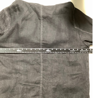 Chico’s Black Linen Zip Hoodie Women’s 8 — Casual, Minimalist, Layering