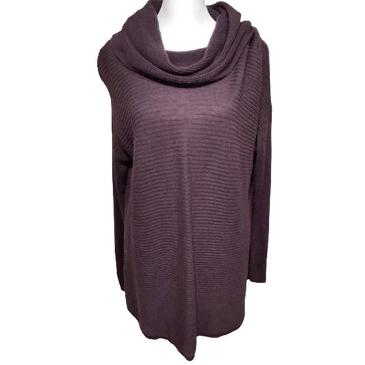 Adrienne Vittadini Purple Merino Wool Sweater M Cozy Chic Luxury HIgh End