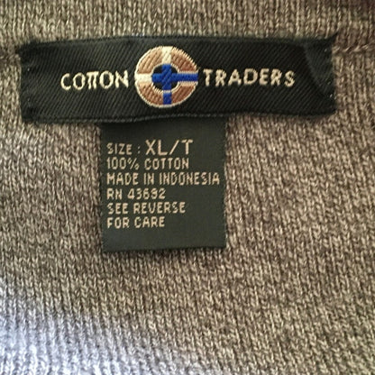Cotton Traders Dark Gray Knit Sweater Size XL Vintage 90s Classic Grandpa Core