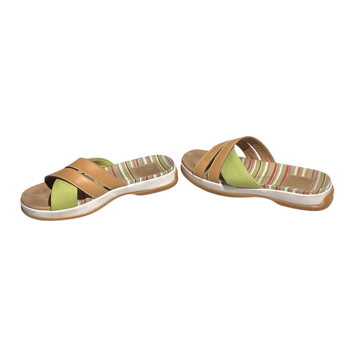 Cole Haan Leather Canvas Slide Sandals Women’s 7.5B — Chic, Casual, Summer