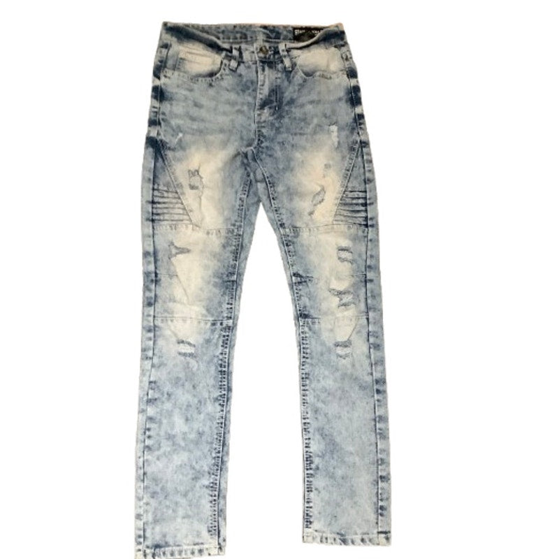 Southpole Men's Stone-Washed Distressed Skinny Jeans 29x30 Y2K, Streetwear, Edgy