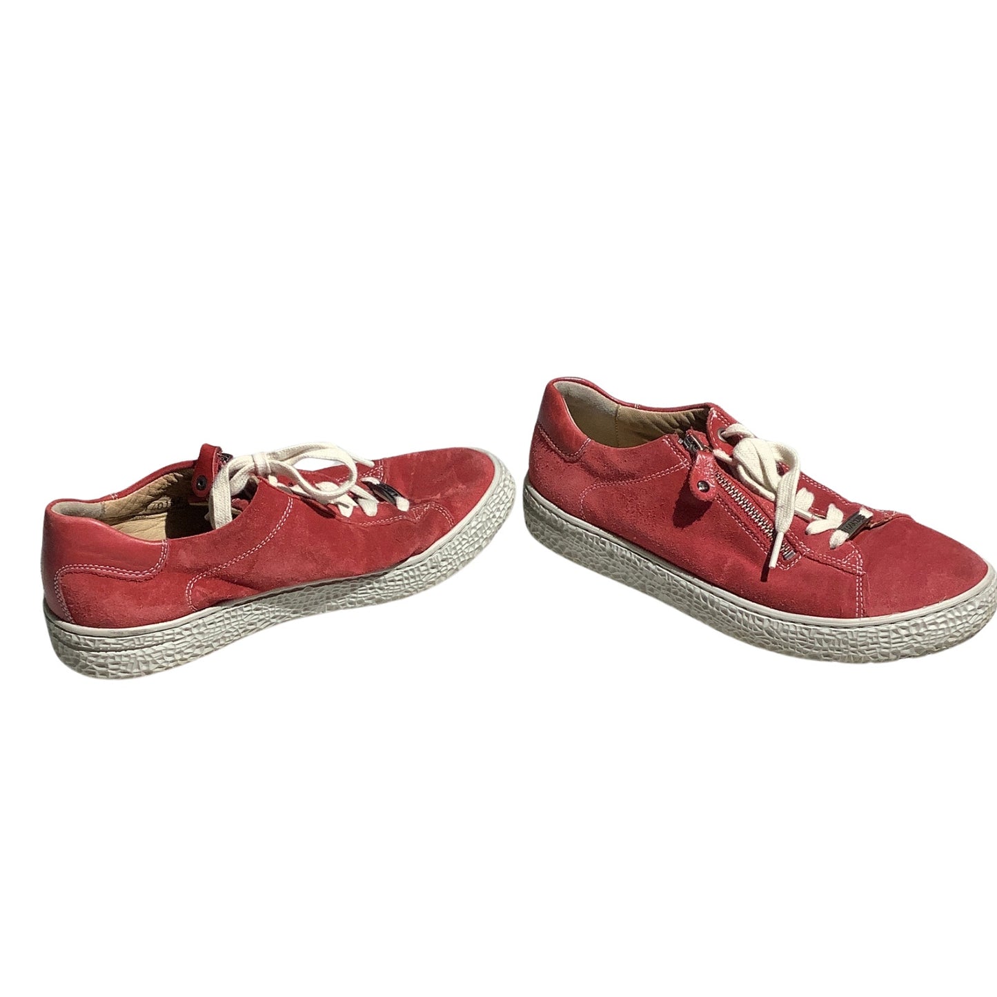 Hartjes Phil Red Suede Sneakers Women 5.5 — Comfort, European, Zip Lace-Up