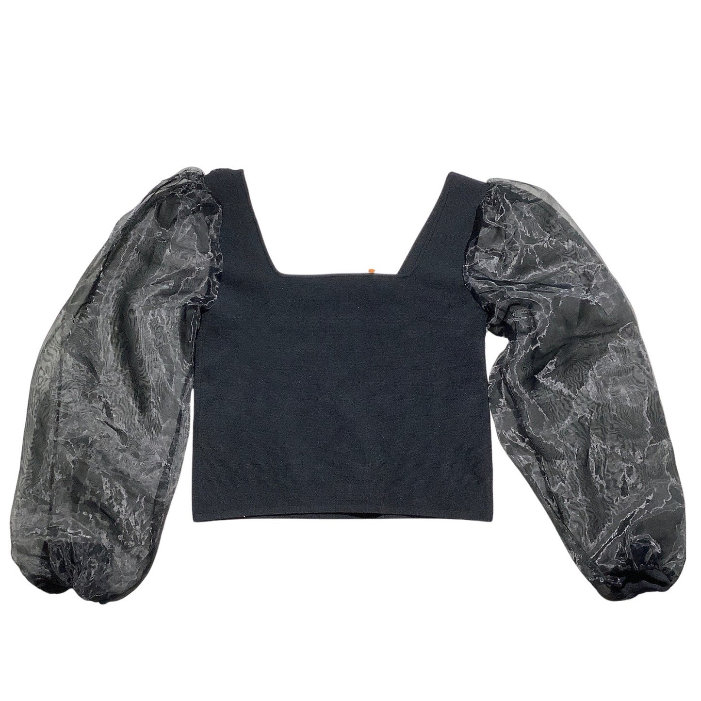House of Harlow Sheer Puff Sleeve Blouse Women Small — Chic, Statement, Dressy