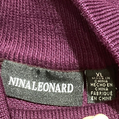 Nina Leonard Sweater Dress Women’s Size XL — Textured Sleeves, Cozy, Elegant