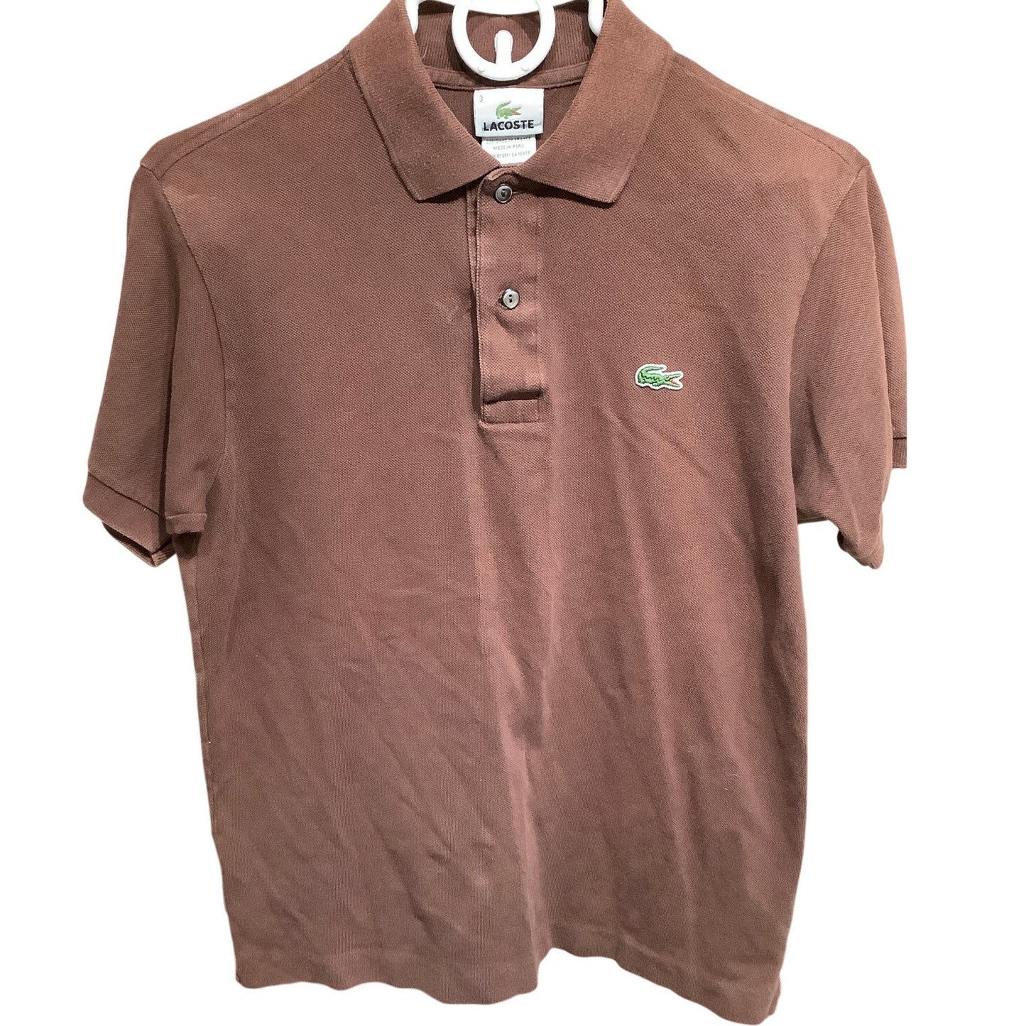 Lacoste Boys' Brown Polo Shirt - Size 3, 100% Cotton, Short Sleeve, Collared