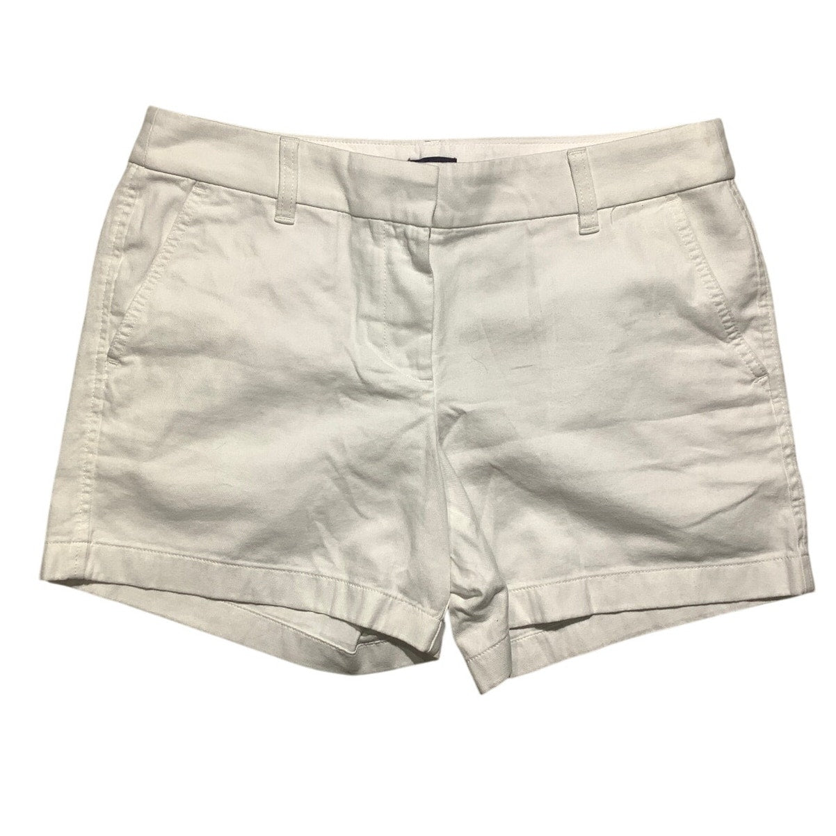 J.Crew White Flat-Front Chino Shorts Women’s 8 — Preppy, Classic, Summer
