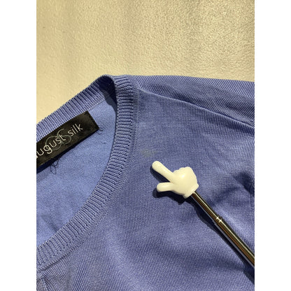 August Silk Cardigan Size (See Measurements) – Light Blue, Classic, Lightweight