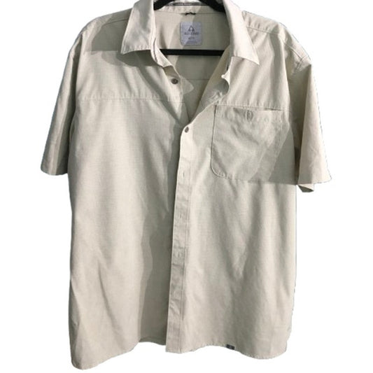 Ascend Men's XL Beige Short Sleeve Outdoor Shirt – Utility, Breathable, Casual