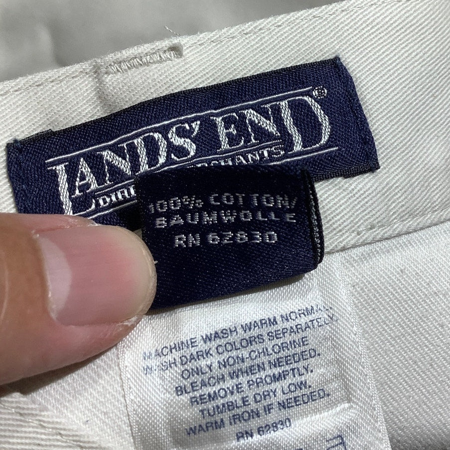 Lands’ End Men’s 34 Regular Dress Slacks — Cuffed Hem, Pleated, Classic