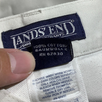 Lands’ End Men’s 34 Regular Dress Slacks — Cuffed Hem, Pleated, Classic