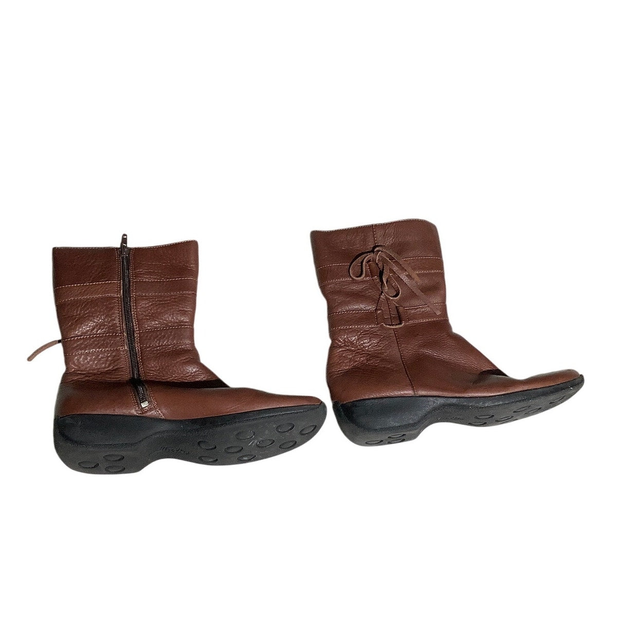 Clarks Brown Leather Zip Ankle Boots Women’s 8 — Comfort, Casual, Classic