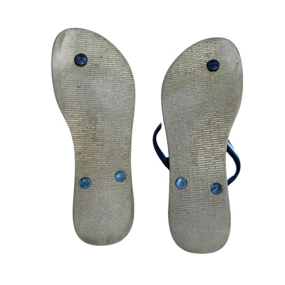 Havaianas Slim Nautical Flip Flops Women Size 9/10  — Beach, Coastal, Casual