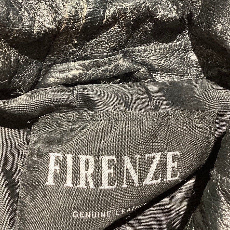 Firenze Black Genuine Leather Jacket XXL Geometric— Moto, Streetwear, Retro