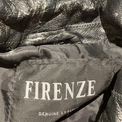 Firenze Black Genuine Leather Jacket XXL Geometric— Moto, Streetwear, Retro
