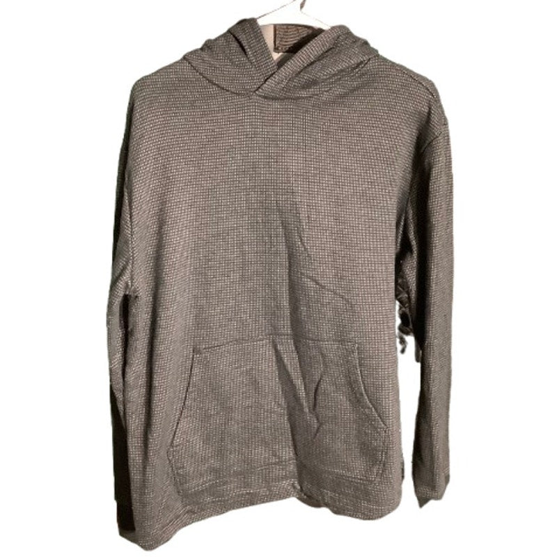 Express Black Gray Waffle Knit Hoodie Men’s M — Minimalist, Athleisure, Casual