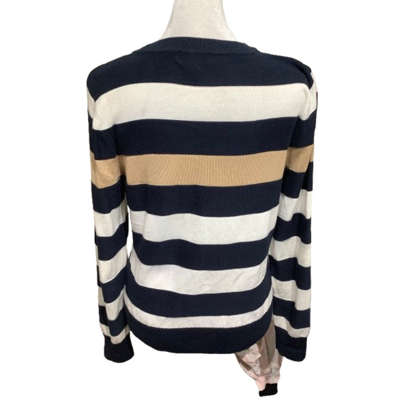 Brooks Brothers Red Fleece Striped Cotton Sweater S - Preppy, Classic, Nautical