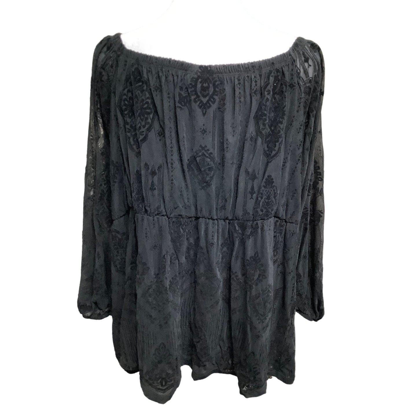 Torrid Black Velvet Paisley Babydoll Top Size 3 Whysigoth Goth Whysical Flowy