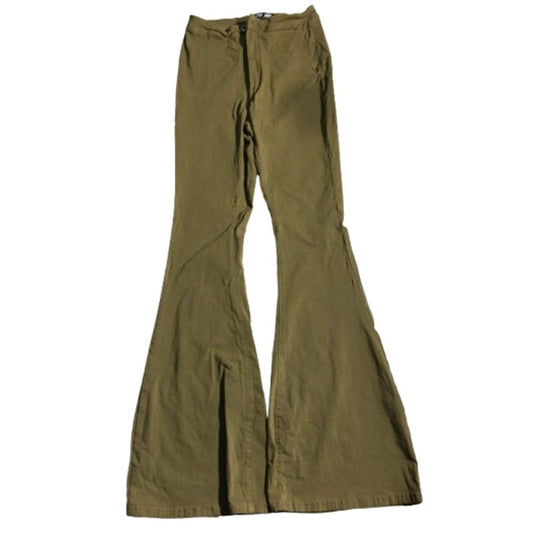 JC & JQ Olive Drab Bellbottom Jeans Size LG - Y2K, Boho, Streetwear