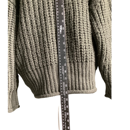 POL Forest Green Chunky Knit Hoodie Sweater Women Small— Oversized, Cozy, Casual