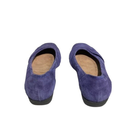 Clarks Benables Purple Suede Flats Women’s 6F – Comfort, Slip-On, Leather Upper