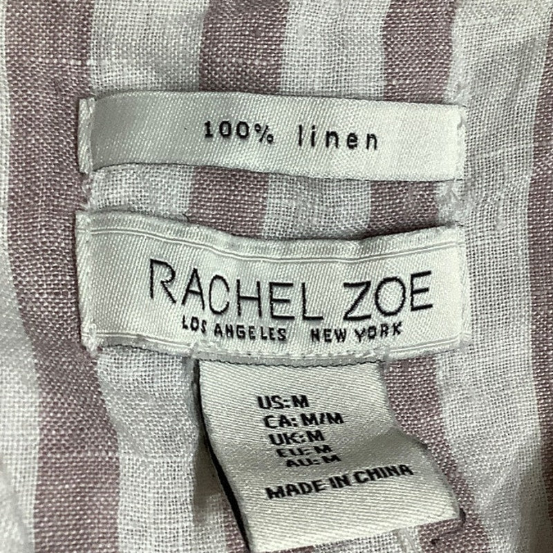 Rachel Zoe Striped Linen Button-Up Shirt Size M - Coastal, Minimalist, Preppy