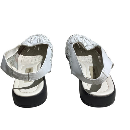 Carriage Court Leather Woven Slingback Flats Women’s 9.5M—Boho, Coastal, Vintage
