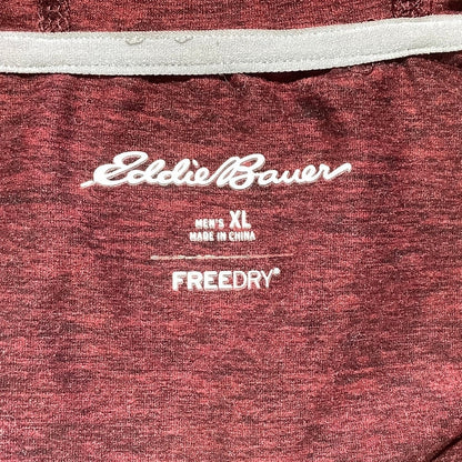 Eddie Bauer Men's XL Maroon Full Zip Hoodie - Athleisure, Minimalist, Streetwear