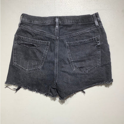 American Eagle Women's 6 Black Distressed Stretch Cutoff Denim Shorts