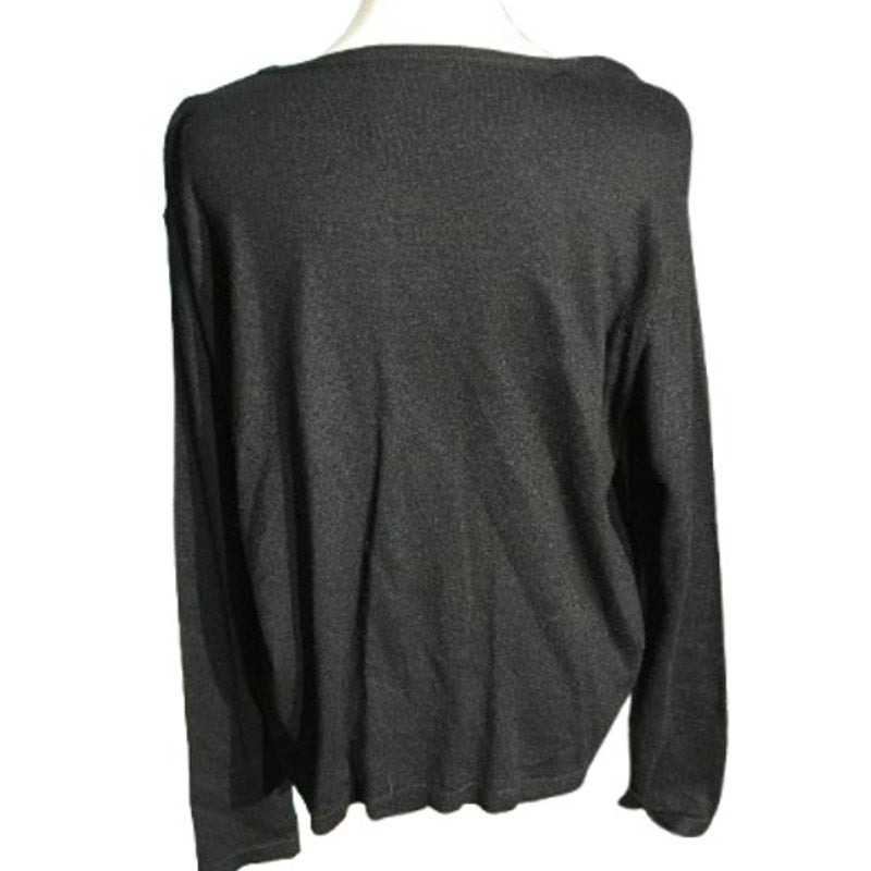 Kathy Ireland Black Beaded Cardigan M - Elegant, Vintage, Feminine