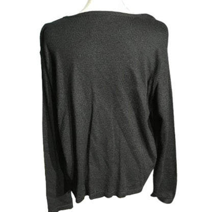 Kathy Ireland Black Beaded Cardigan M - Elegant, Vintage, Feminine