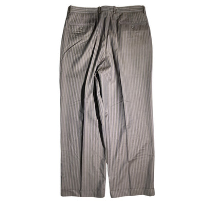 Phat Farm Brown Striped Dress Pants Men’s 38R — Pleated, Wool, Cuffed
