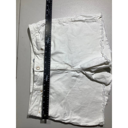 Seven7 Women's 14 White Weekend Denim Shorts Frayed Hem Casual