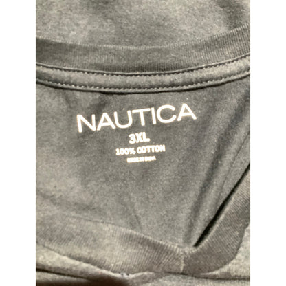 Nautica Navy Blue 100% Cotton V-Neck T-Shirt Men’s 3XL — Classic, Preppy, Casual