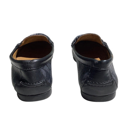 Coach Navy Blue Olive Monogram Loafers Women’s 5.5 — Preppy, Y2K, Designer