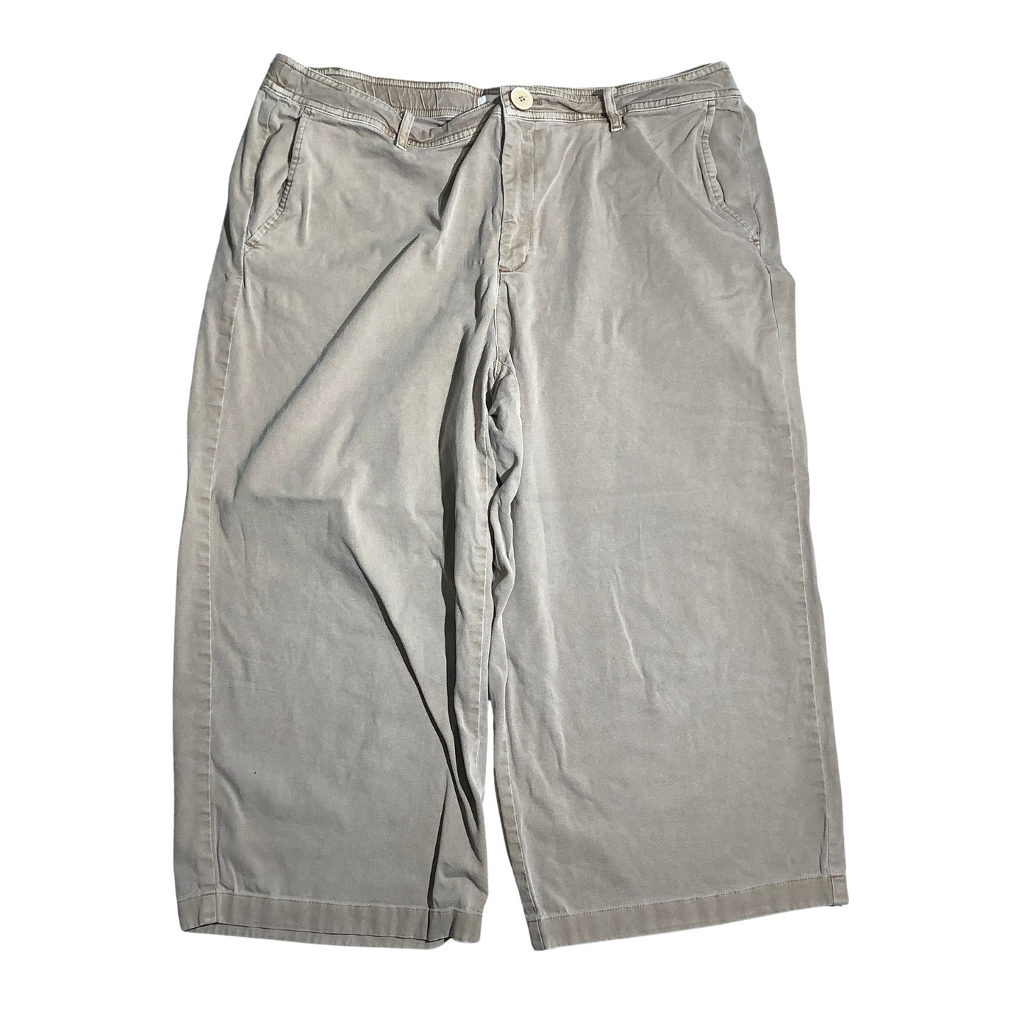 J. Jill Light Khaki Wide Leg Capri Pants Women 15 — Casual, Relaxed, Comfort