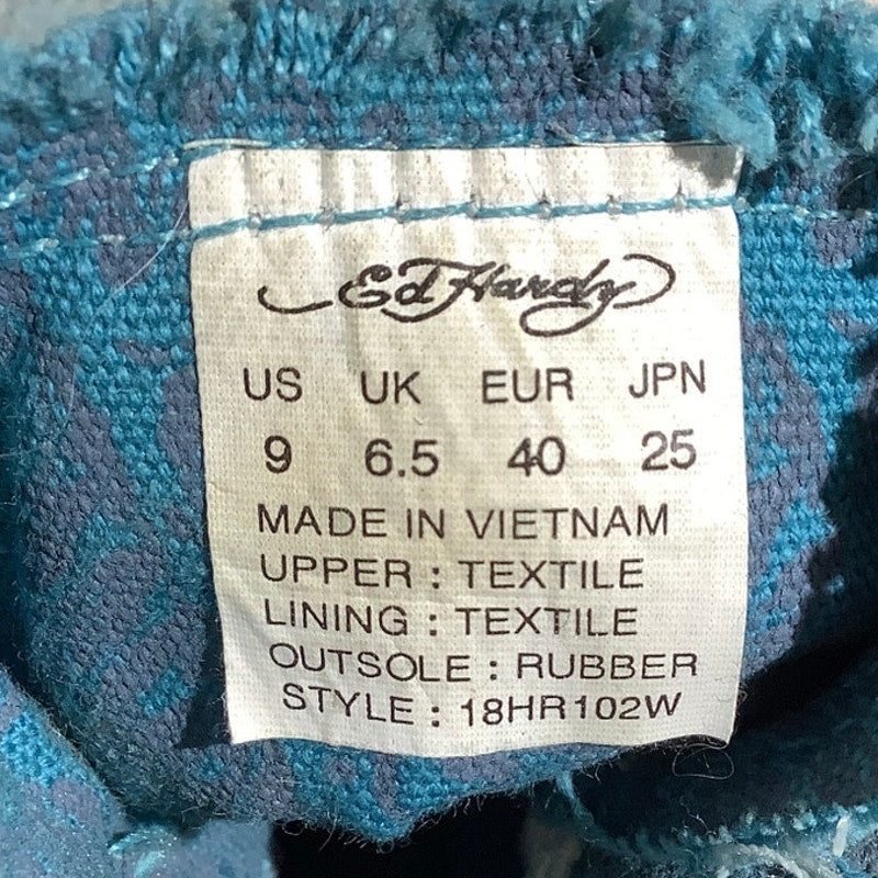 Ed Hardy Women’s Sneakers Size 9 — High Top, Denim, Tattoo Skull