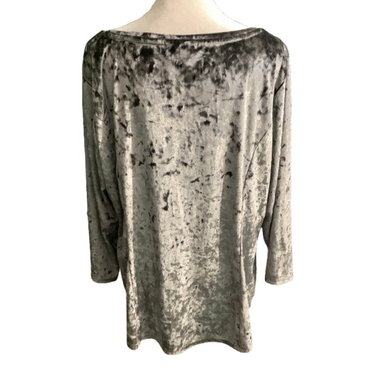 Westport 1962 Shimmery Grey Velvet Top XL – Elegant, Flowy, Comfortable