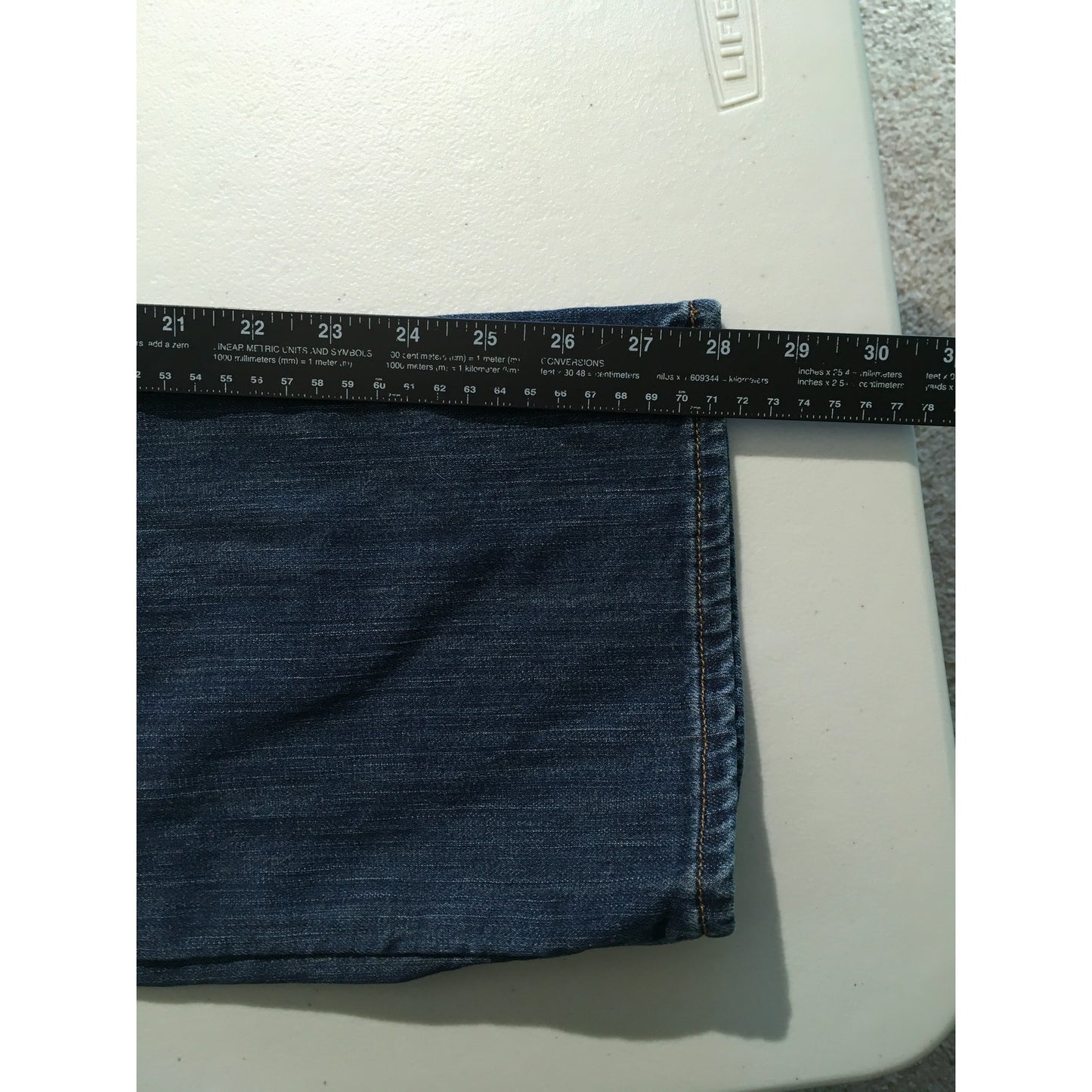 LL Bean Jeans Denim Plaid Lined Size 18 - Classic, Casual, Vintage