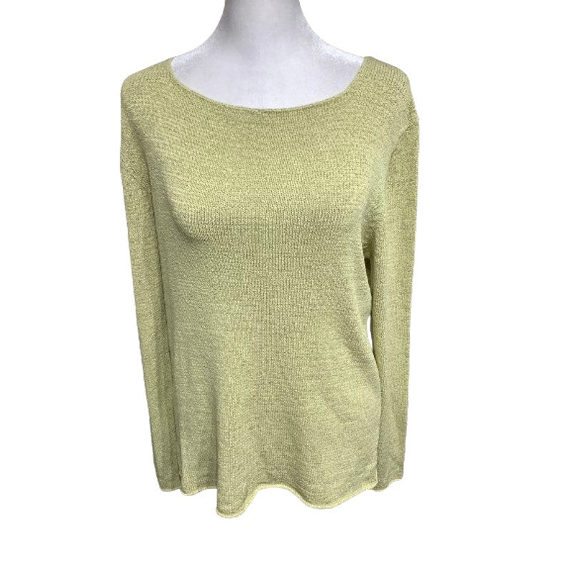 Eileen Fisher Green Silk Blend Sweater, Size M - Minimalist, Elegant, Luxurious