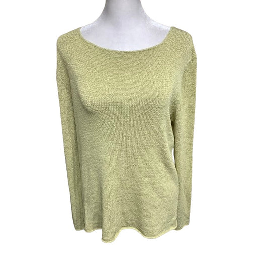 Eileen Fisher Green Silk Blend Sweater, Size M - Minimalist, Elegant, Luxurious