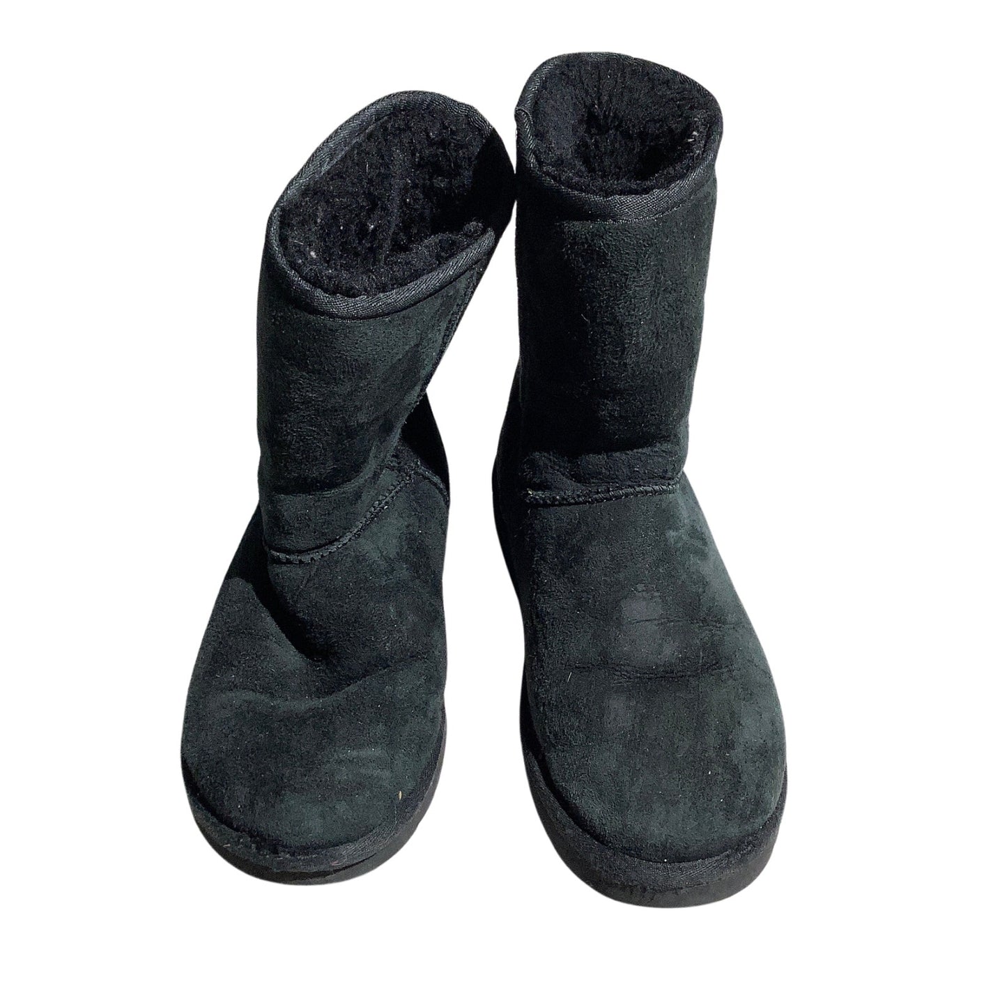 UGG Black Classic Short II Suede Sheepskin Boots Women 8 — Cozy, Winter, Comfort
