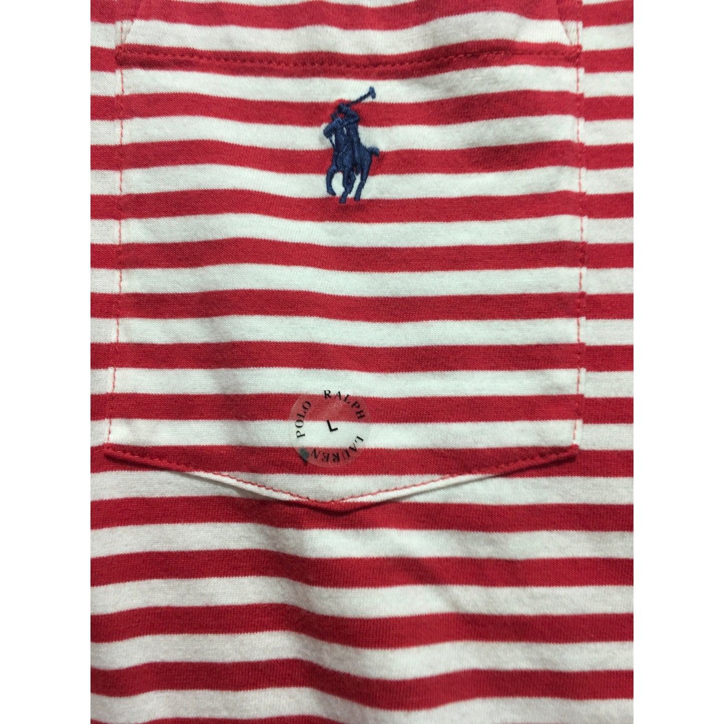 Polo Ralph Lauren Red & White Striped Polo Size L - Preppy, Classic, Coastal