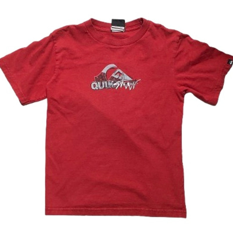 Quiksilver Surf Graphic T-Shirt Red Kids Size Medium — Casual, Skate, Surf Style