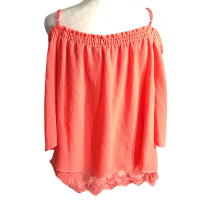 Iz Byer Coral Tank Top Women’s Size Medium — Lace Trim, Flowy, Lightweight