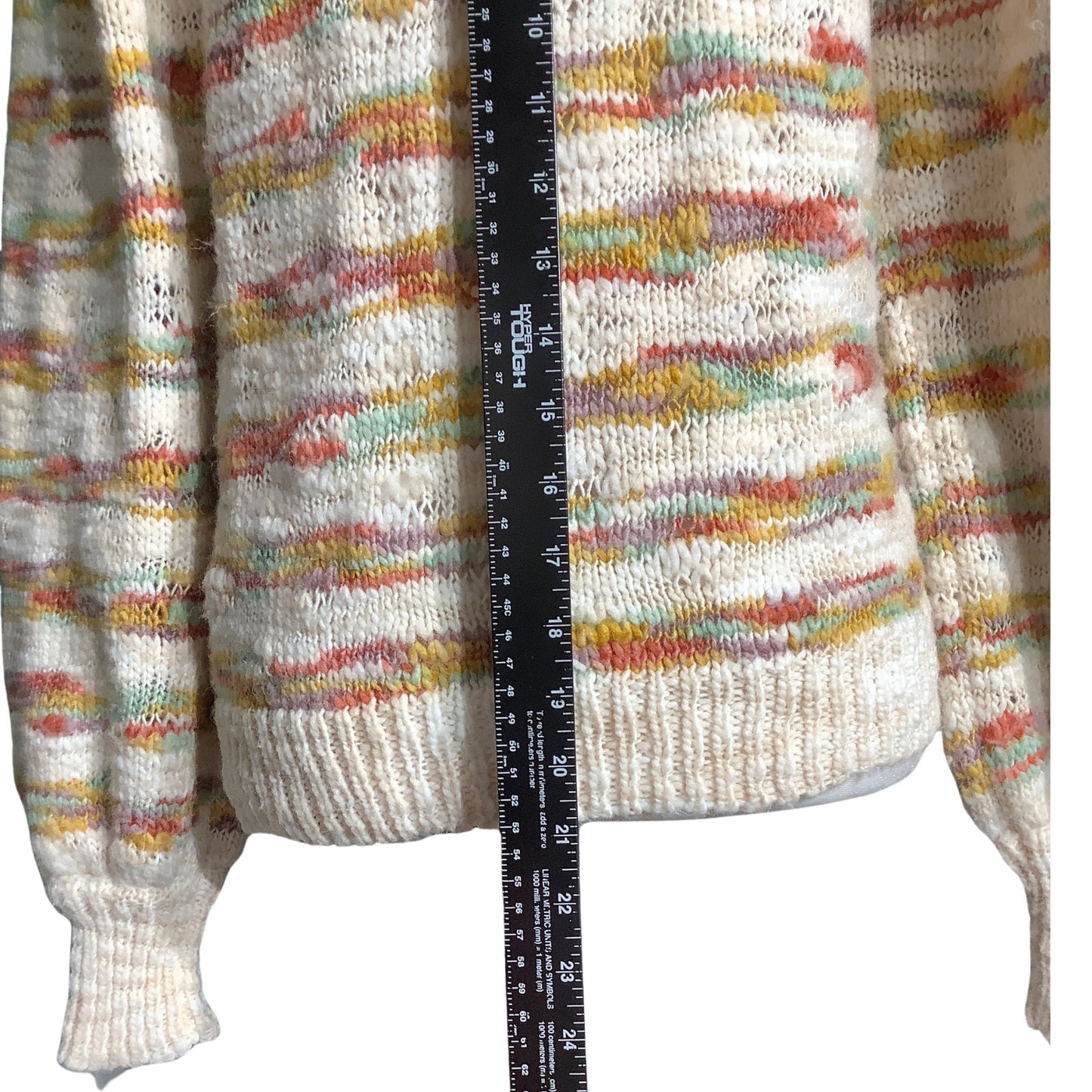 Dear John Cream Multicolor Striped Sweater Women’s XS — Coastal, Boho, Cozy