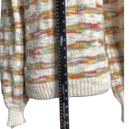 Dear John Cream Multicolor Striped Sweater Women’s XS — Coastal, Boho, Cozy